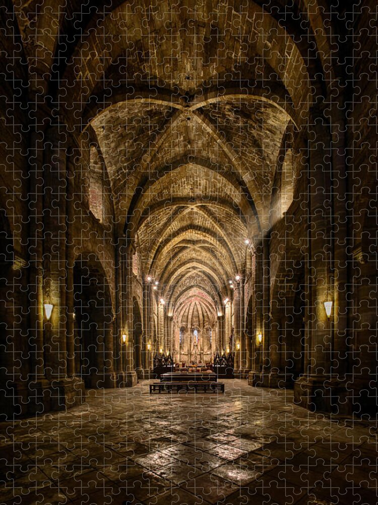 Church Jigsaw Puzzle featuring the photograph The church of Santa Maria de la Oliva by Micah Offman