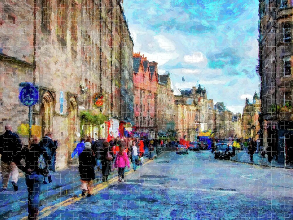 City Of Edinburgh Jigsaw Puzzle featuring the digital art The City of Edinburgh by SnapHappy Photos