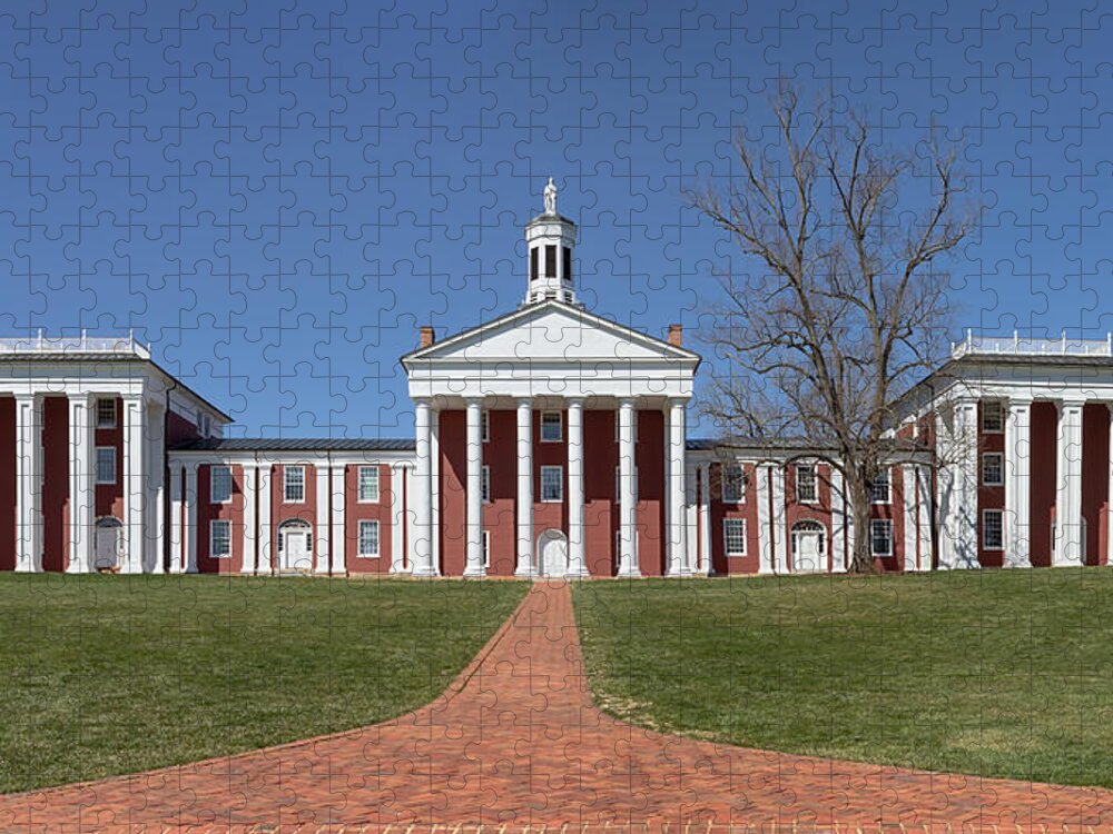 Washington And Lee University Jigsaw Puzzle featuring the photograph The Colonnade - Washington and Lee University by Susan Rissi Tregoning
