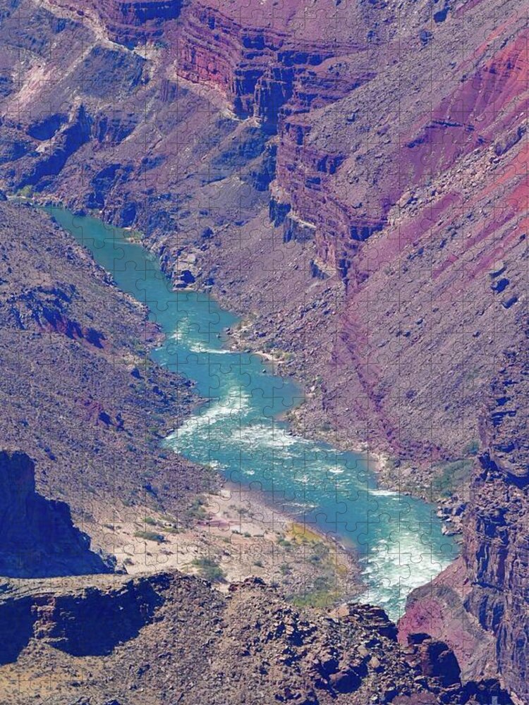 The Colorado River At The Grand Canyon Jigsaw Puzzle featuring the digital art The Colorado River at the Grand Canyon by Tammy Keyes
