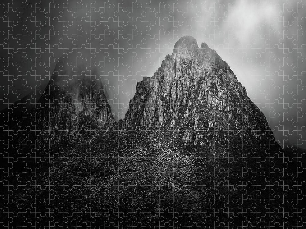 Monochrome Jigsaw Puzzle featuring the photograph Mountain by Grant Galbraith