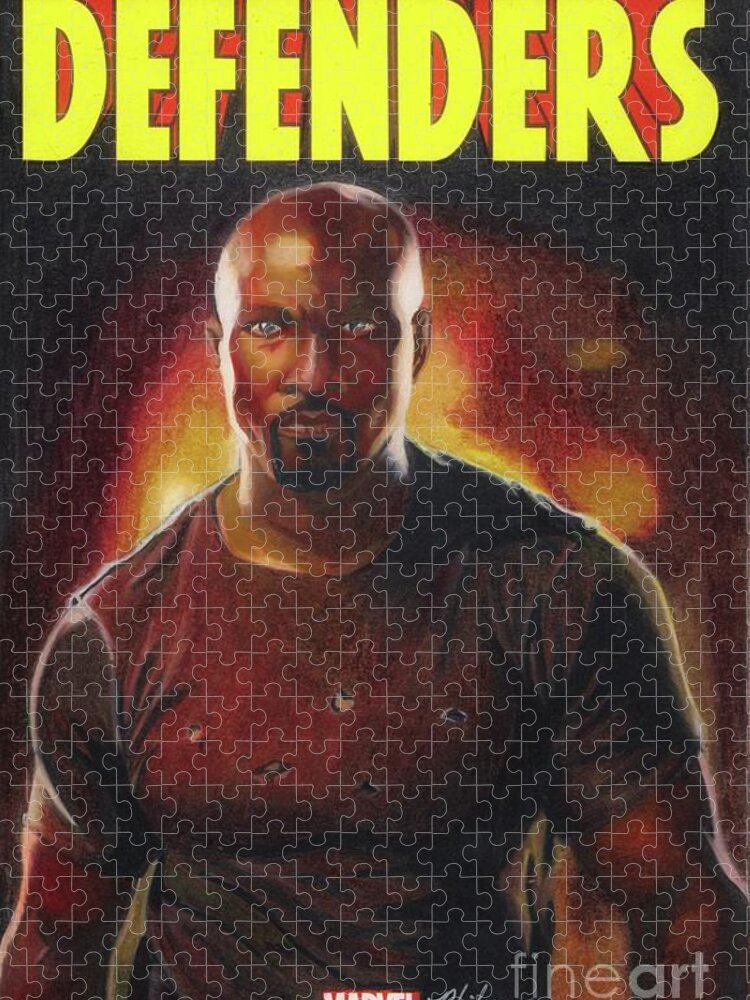 Marvel Jigsaw Puzzle featuring the drawing The Defenders #1 by Philippe Thomas