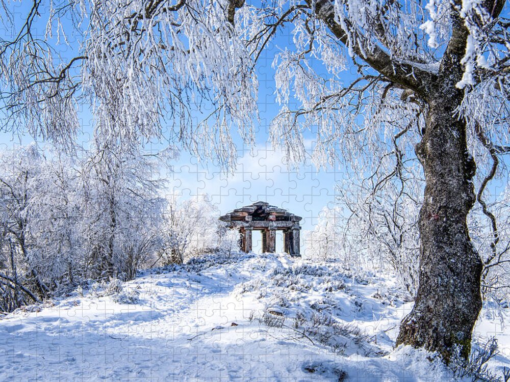 Landscape Jigsaw Puzzle featuring the photograph The Donon and the snow by Philippe Sainte-Laudy