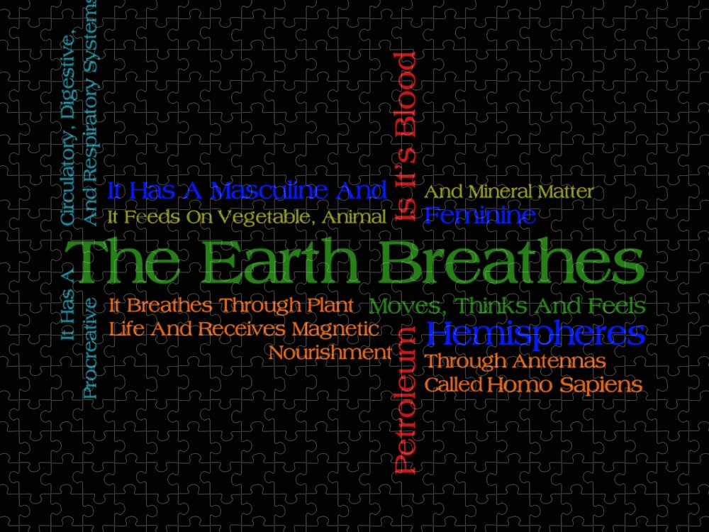 The Earth Breathes Jigsaw Puzzle featuring the tapestry - textile The Earth Breathes by Az Jackson