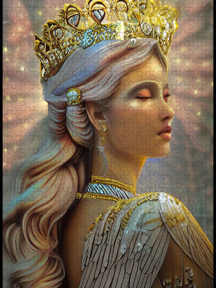 Healer Jigsaw Puzzle featuring the mixed media The First Empress by Shawn Dall