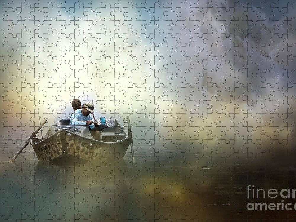 Fisherman Jigsaw Puzzle featuring the photograph The Fishermen by Shelia Hunt