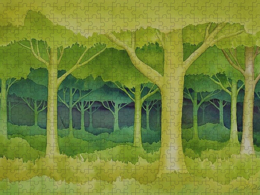Kim Mcclinton Jigsaw Puzzle featuring the painting The Forest for the Trees by Kim McClinton