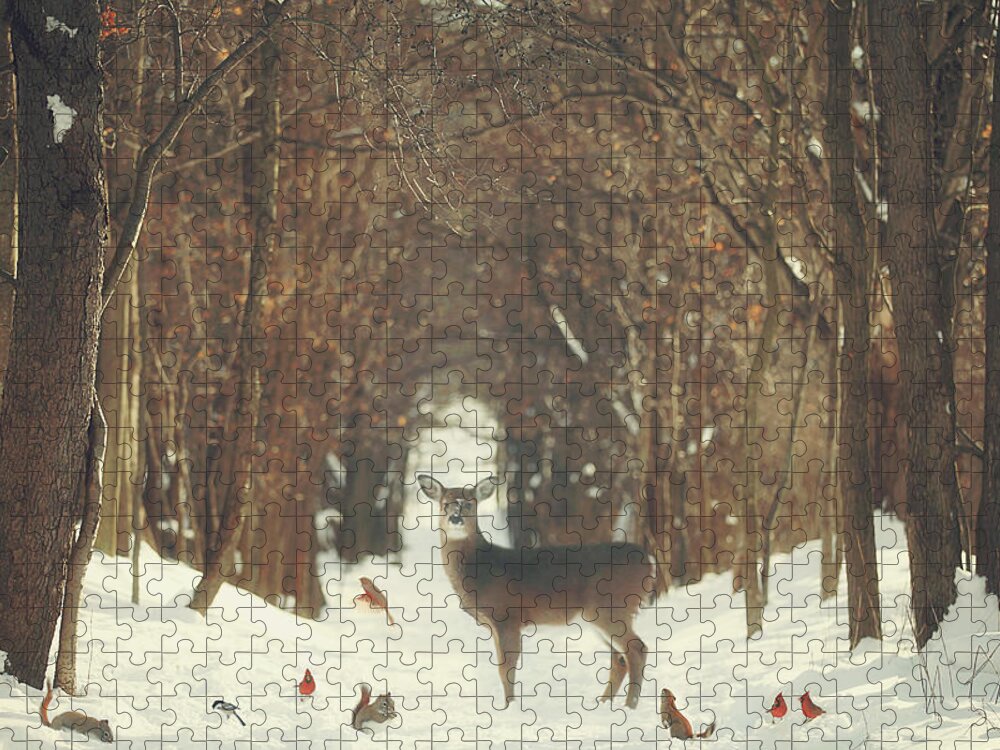 Snow Puzzle featuring the photograph The Forest of Snow White by Carrie Ann Grippo-Pike