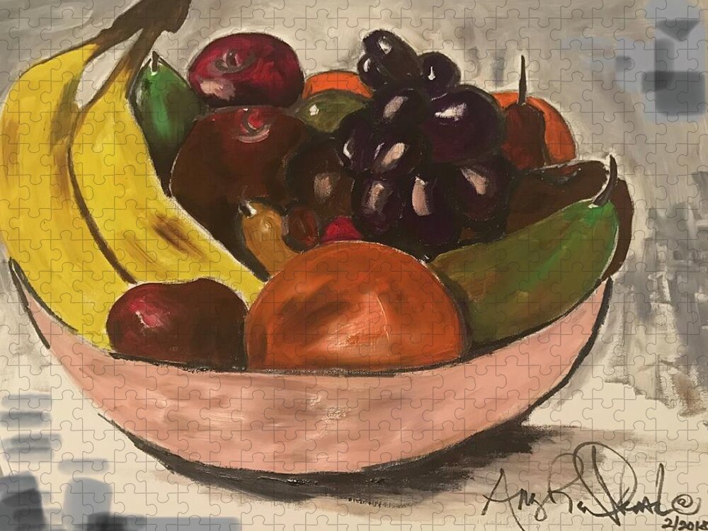  Jigsaw Puzzle featuring the painting The Fruit by Angie ONeal