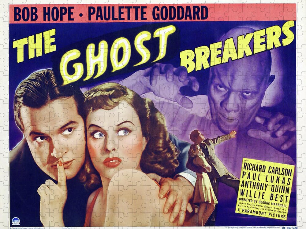 Bob Hope Jigsaw Puzzle featuring the mixed media ''The Ghost Breakers'', with Bob Hope and Paulette Goddard, 1940 by Movie World Posters