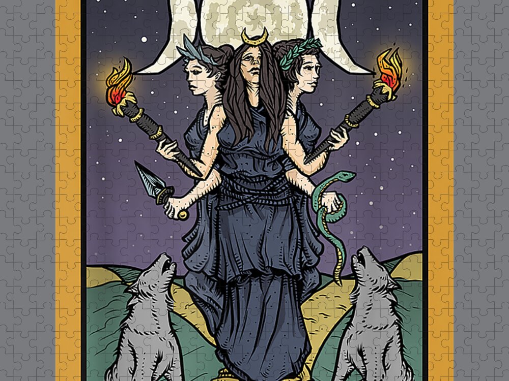 Triple Moon Goddess Pagan Witch Wicca Wiccan Gothic Gifts for Christmas  present Jigsaw Puzzle by Royz Jessy - Pixels