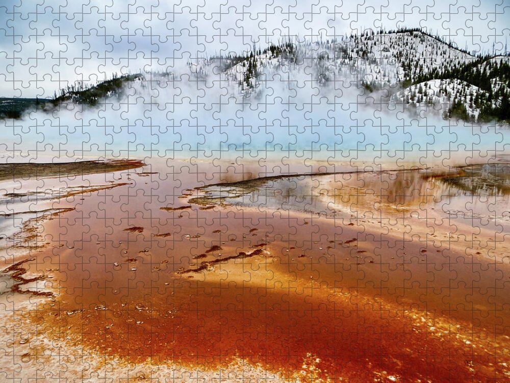 Yellowstone Jigsaw Puzzle featuring the photograph The Grand Prismatic Spring of Yellowstone by Rachel Morrison