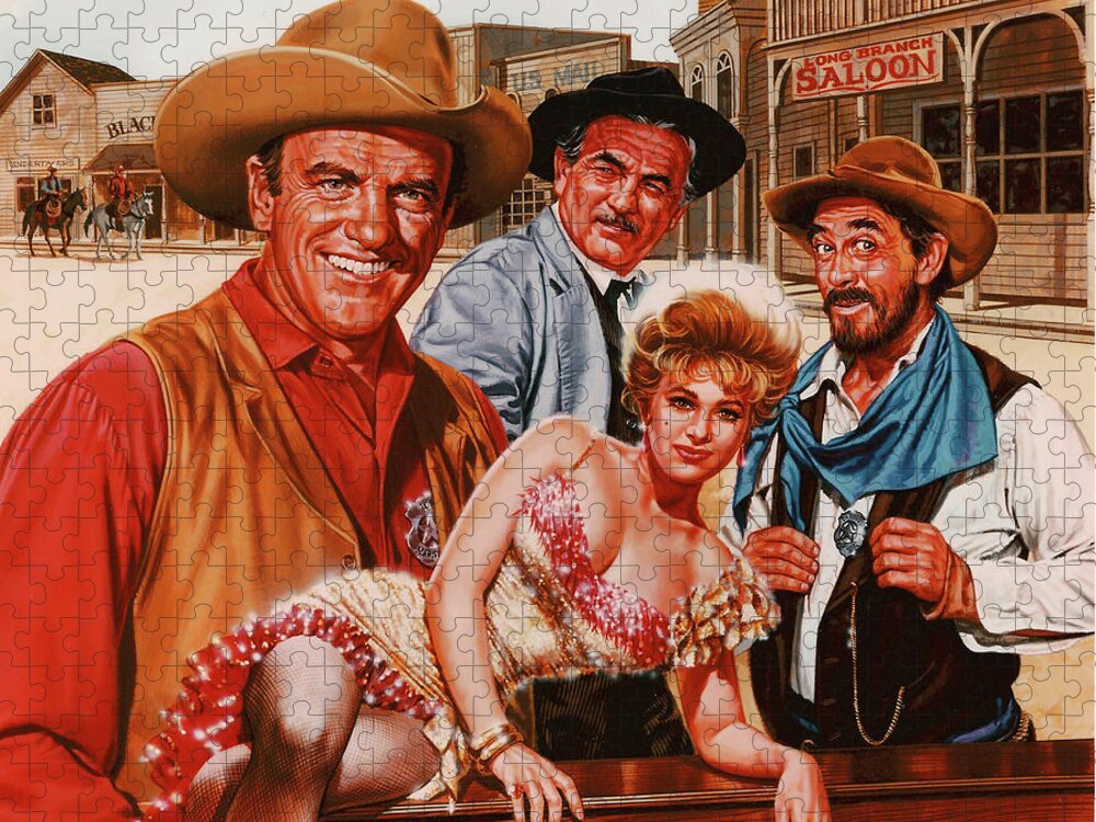 The Gunsmoke Cast Jigsaw Puzzle by Dick Bobnick - Pixels Puzzles