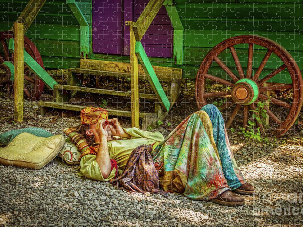 Romany Jigsaw Puzzle featuring the photograph The Gypsy Caravan by Susan Vineyard