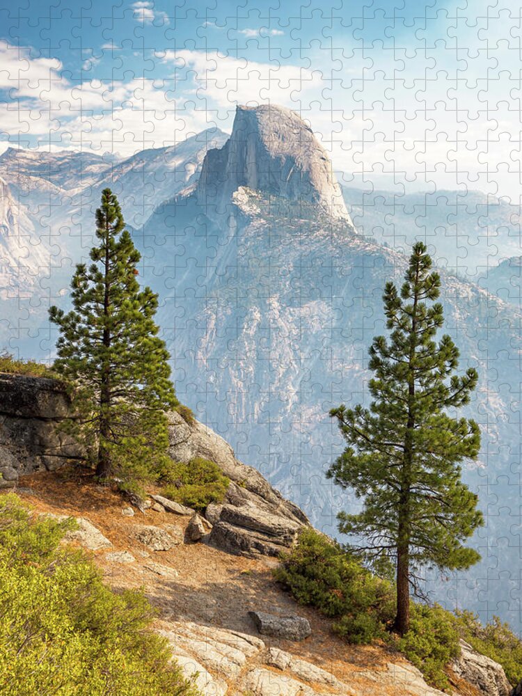 Landscape Jigsaw Puzzle featuring the photograph The Half Dome guardians by Davorin Mance