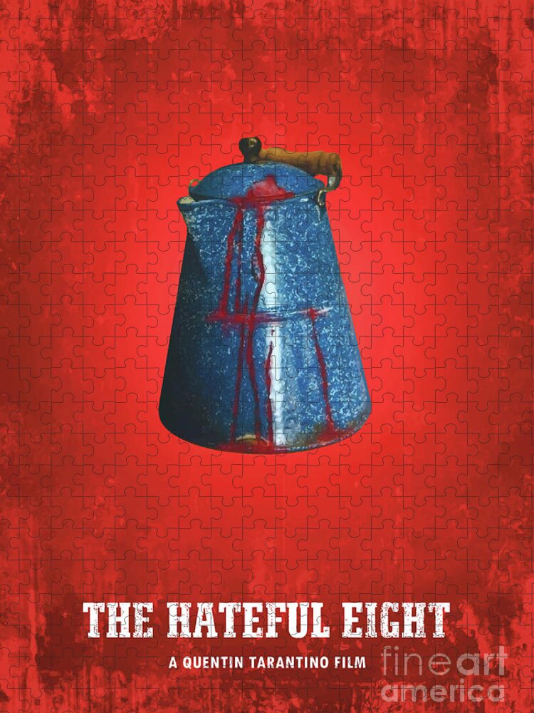 Movie Poster Jigsaw Puzzle featuring the digital art The Hateful Eight by Bo Kev