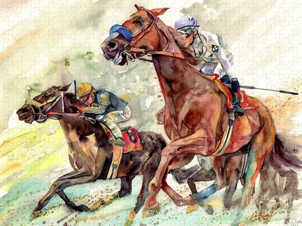 Chamion Jigsaw Puzzle featuring the painting The Heart Of A Champion by Suzann Sines