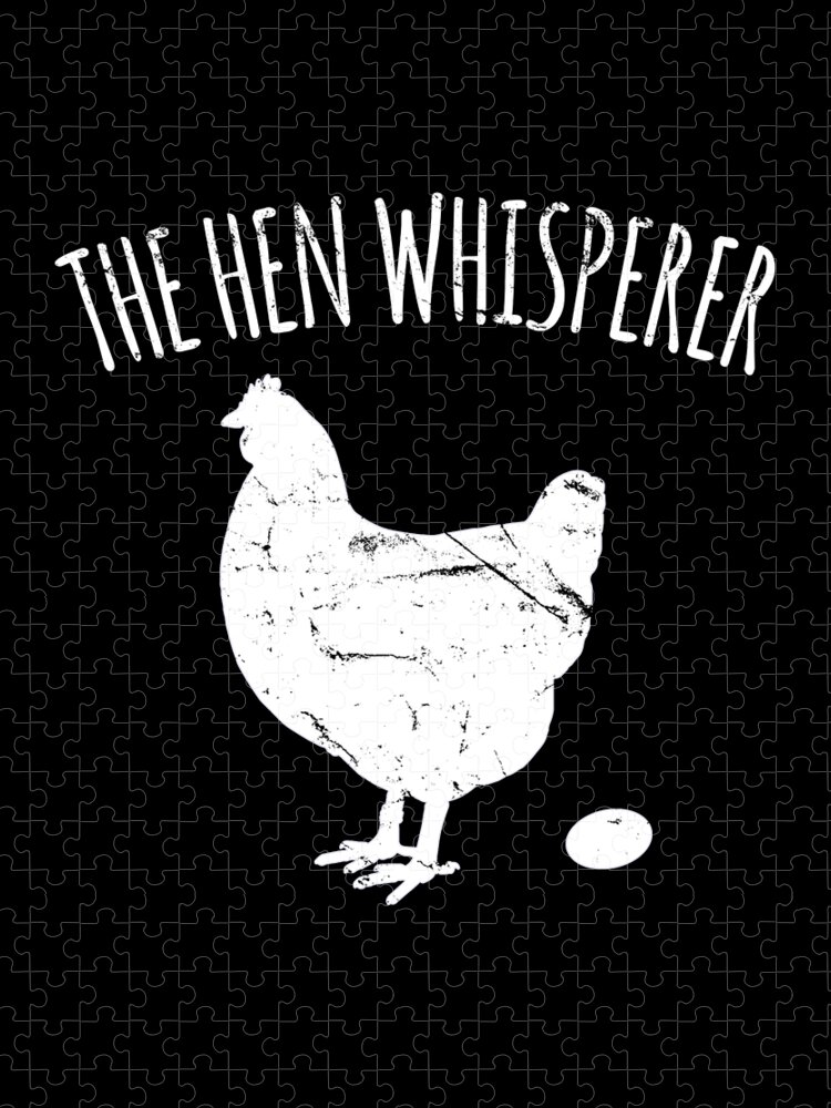 Funny Jigsaw Puzzle featuring the digital art The Hen Whisperer Chicken Farmer by Flippin Sweet Gear