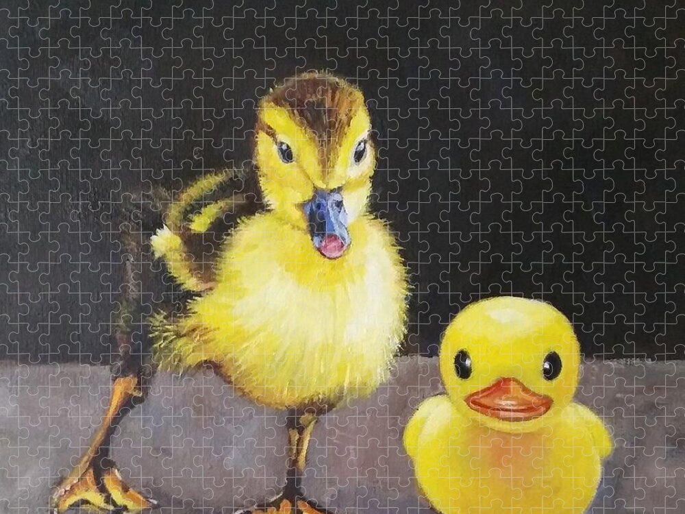 Duck Jigsaw Puzzle featuring the painting The Imposter by Jean Cormier