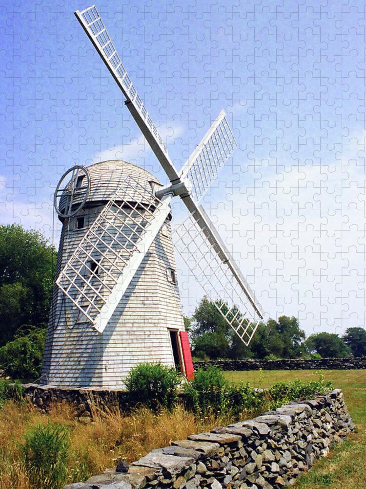 Windmill Jigsaw Puzzle featuring the photograph The Jamestown Windmill by Jim Feldman