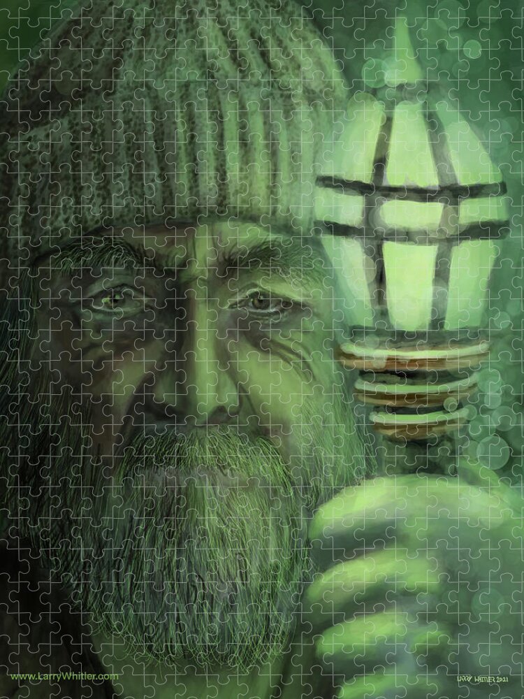 Lantern Jigsaw Puzzle featuring the digital art The Lantern Man by Larry Whitler