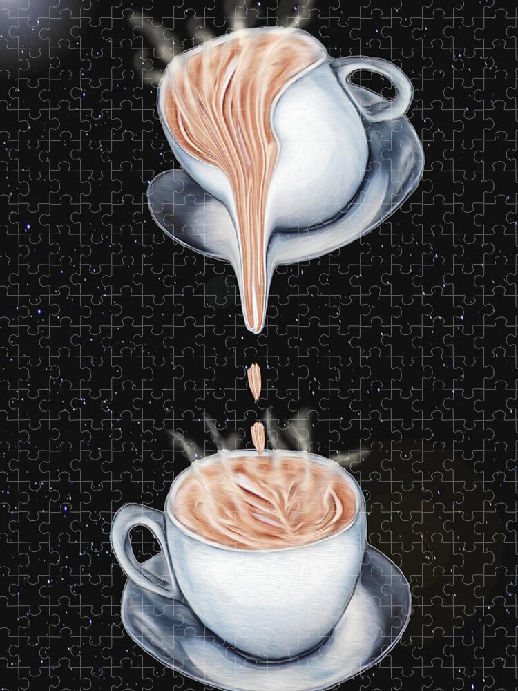 Digital Jigsaw Puzzle featuring the digital art The Latte' Milky Way by Ronald Mills