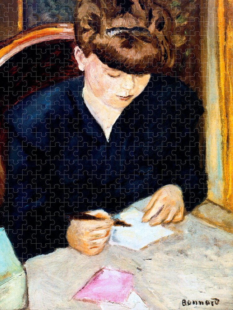 Pierre Bonnard Jigsaw Puzzle featuring the painting The Letter 1906 by Pierre Bonnard