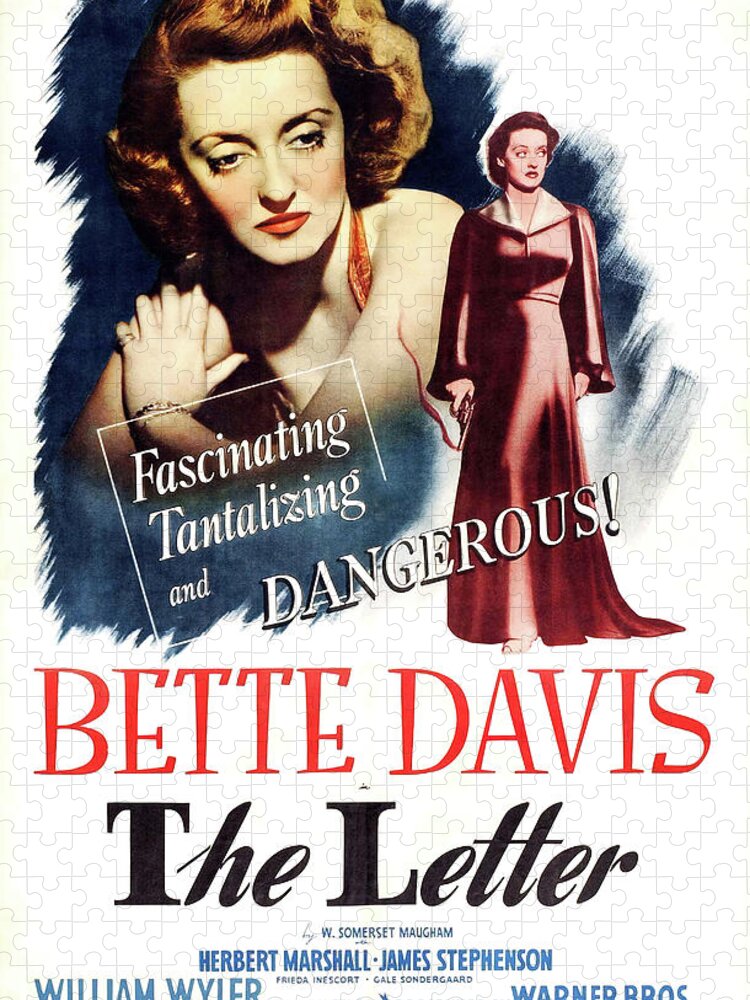 Letter Jigsaw Puzzle featuring the mixed media ''The Letter'', with Bette Davis, 1940 by Movie World Posters