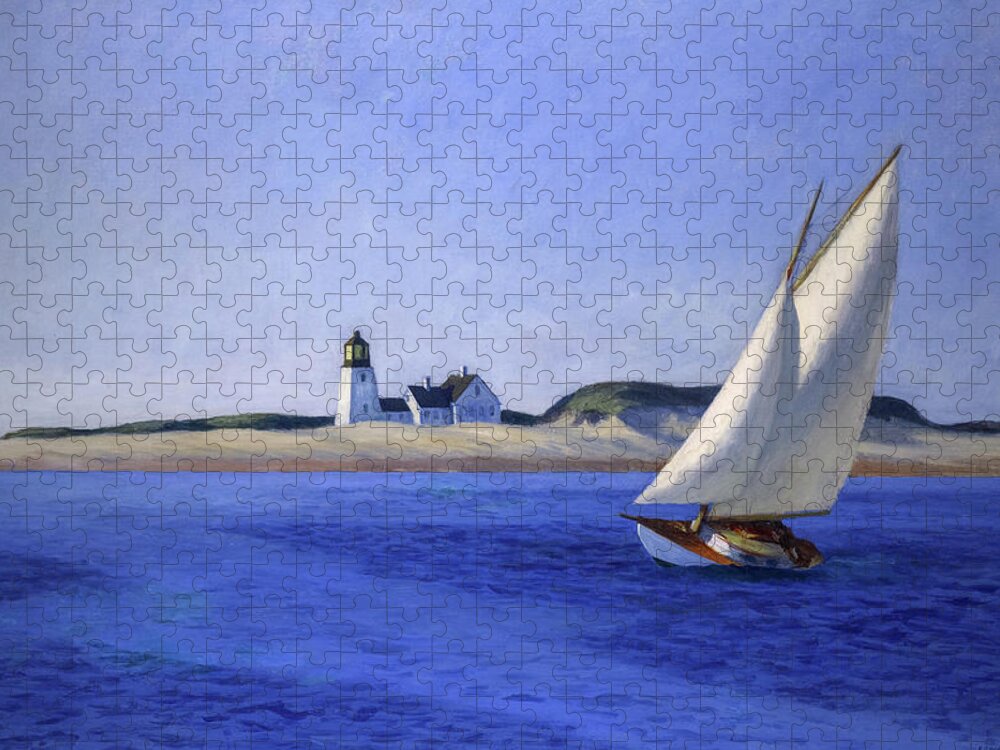 Edward Hopper Jigsaw Puzzle featuring the painting The Long Leg by Edward Hopper