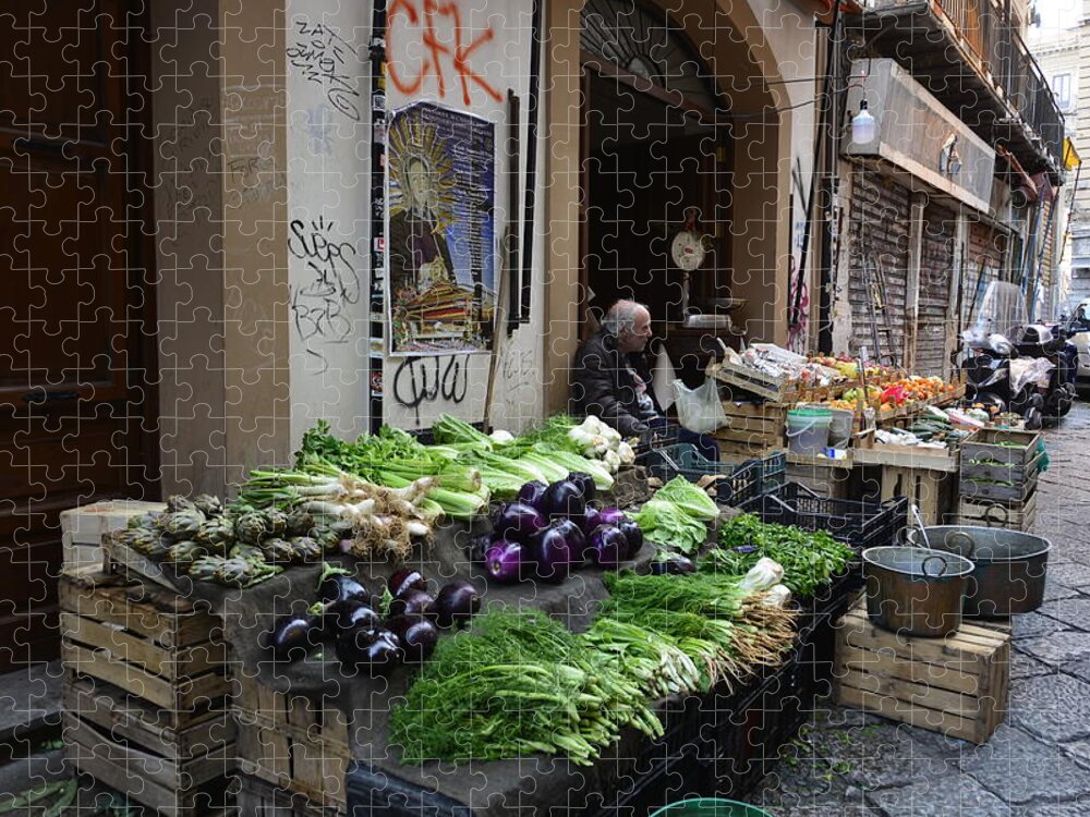 Market Jigsaw Puzzle featuring the photograph The Market in Palermo, Sicily by Regina Muscarella