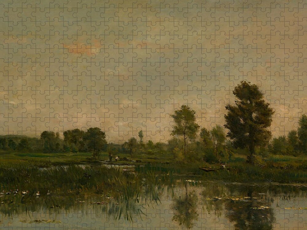 19th Century Artists Jigsaw Puzzle featuring the painting The Marsh by Charles-Francois Daubigny