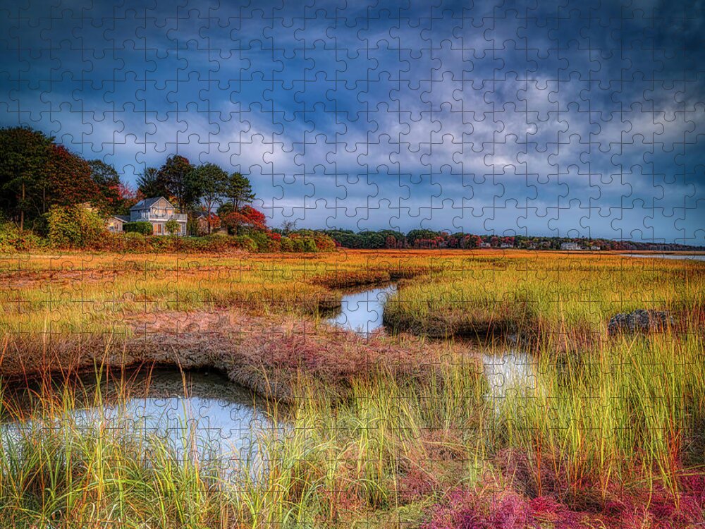 Footbridge Beach Jigsaw Puzzle featuring the photograph The Marsh by Penny Polakoff