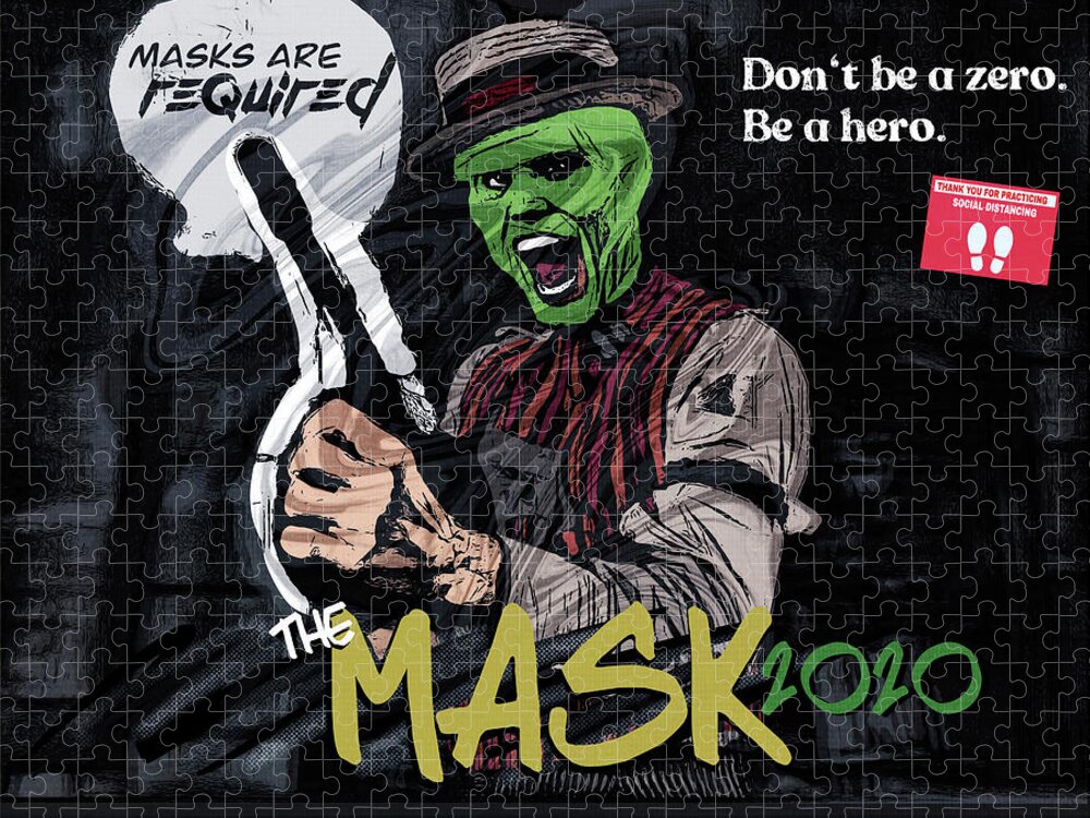The Mask Jigsaw Puzzle featuring the digital art The Mask 2020 by Christina Rick