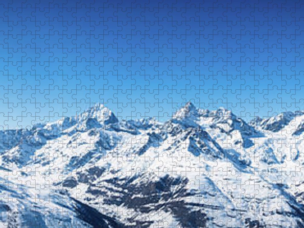 Alpine Jigsaw Puzzle featuring the photograph The Matterhorn and Swiss Mountains Panorama by Rick Deacon