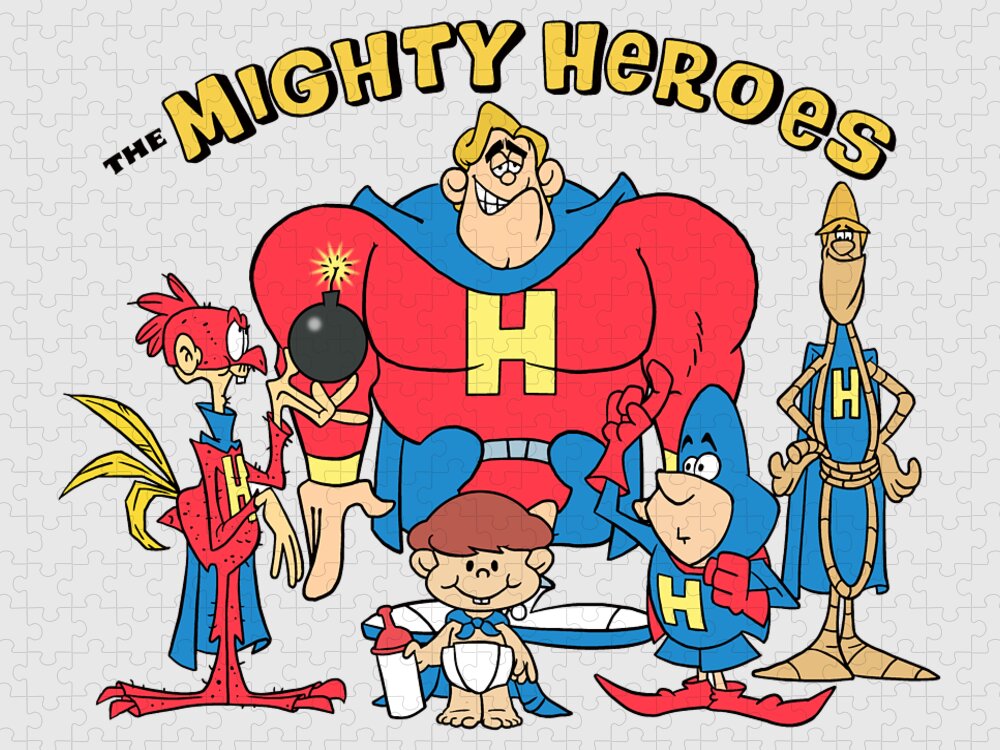 The Mighty Heroes Cartoon Superhero Parody Characters Jigsaw Puzzle by Glen  Evans - Pixels