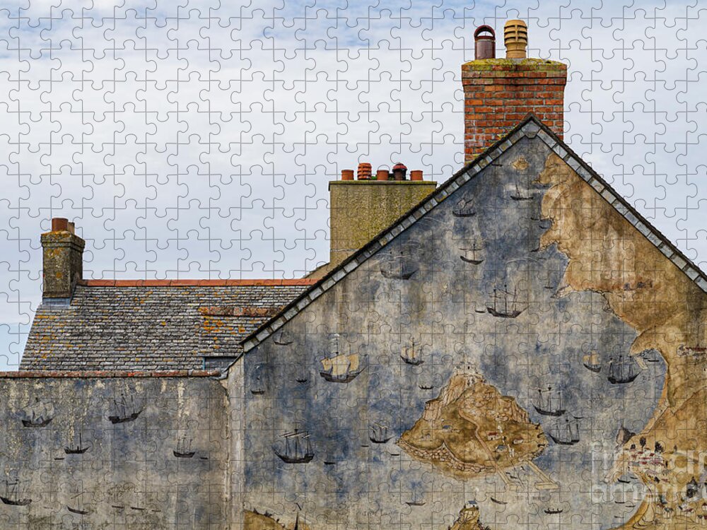 Wayne Moran Photograpy Jigsaw Puzzle featuring the photograph The Mural St Michael's Mount Cornwall England by Wayne Moran