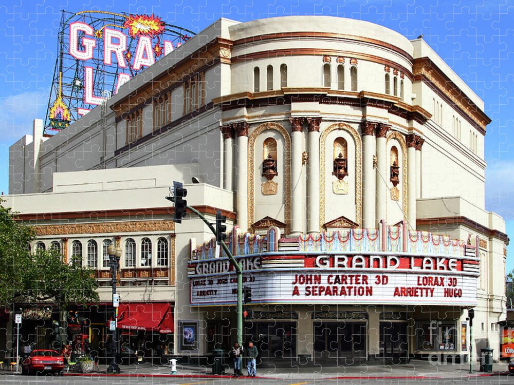 Wingsdomain Jigsaw Puzzle featuring the photograph The Old Grand Lake Theatre . Oakland California . 7D13474 by Wingsdomain Art and Photography