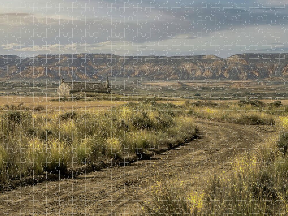 Badlands Jigsaw Puzzle featuring the photograph The only house in the Bardenas Reales by Micah Offman