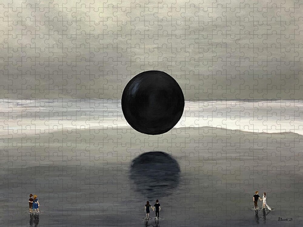 Floating Orb Jigsaw Puzzle featuring the painting The Orb by Thomas Blood