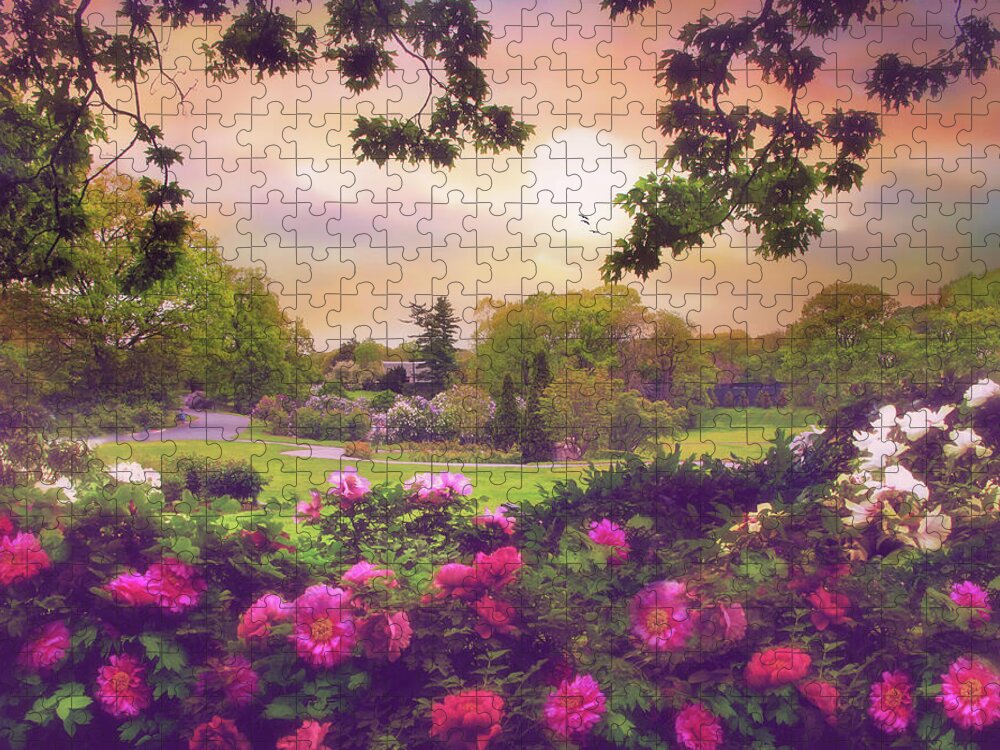 Peony Jigsaw Puzzle featuring the photograph The Peony Garden by Jessica Jenney