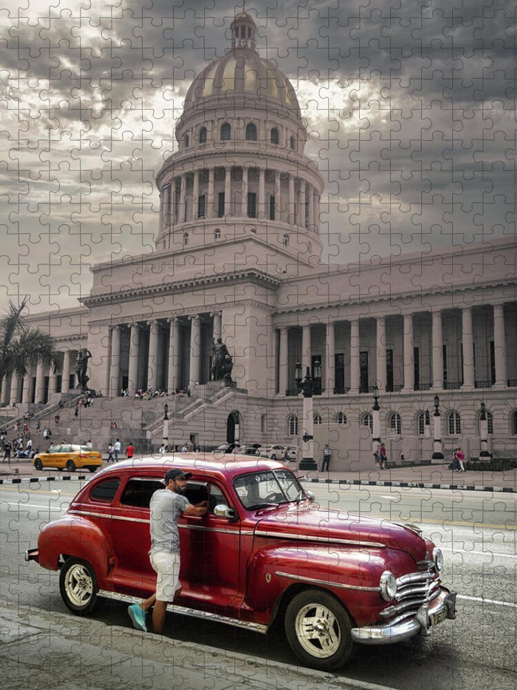 Cuba Jigsaw Puzzle featuring the photograph The People at the Capitolio by Micah Offman