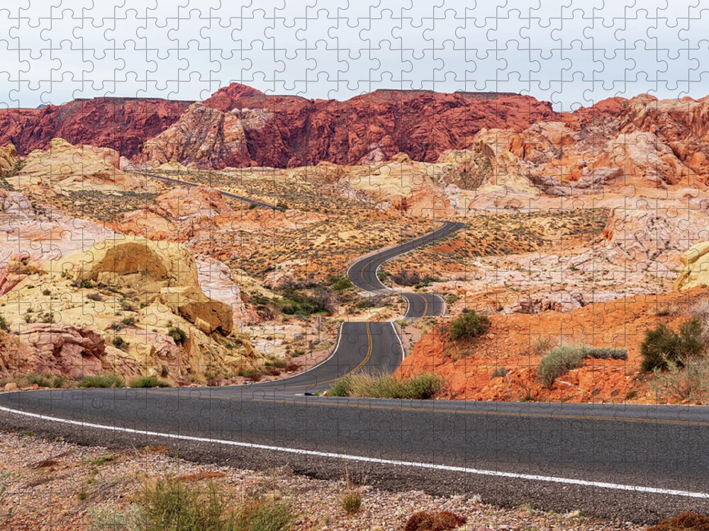 Nevada Jigsaw Puzzle featuring the photograph The Perfect Road by Mary Hone