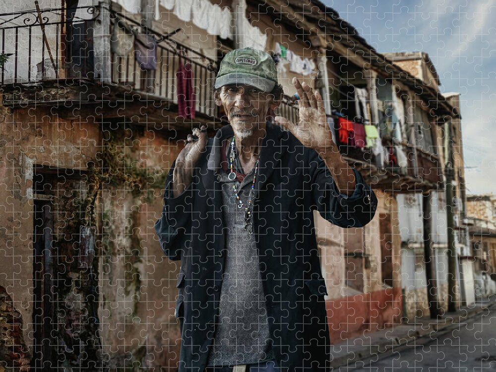 Santiago Jigsaw Puzzle featuring the photograph The Poet of the french quarter by Micah Offman