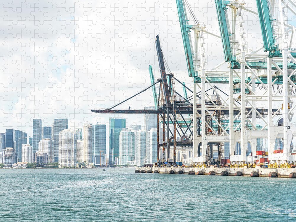 Port Jigsaw Puzzle featuring the photograph The Port of Miami by Maria Kray