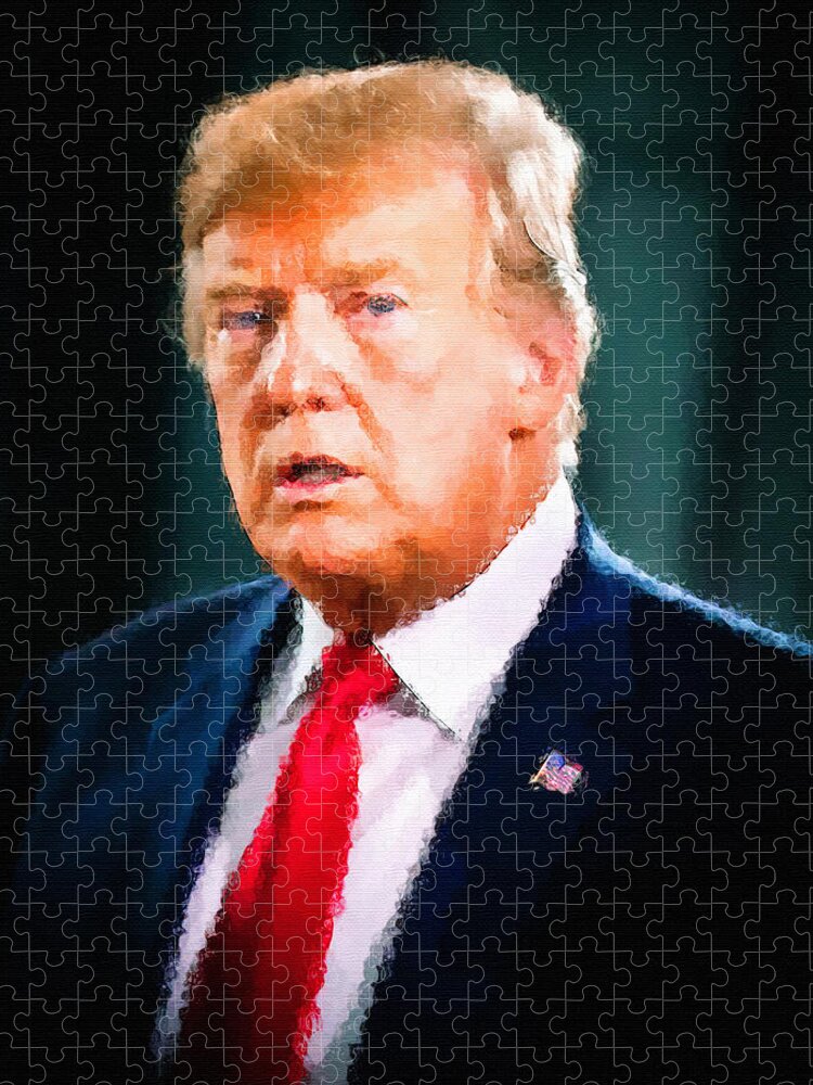 The President Of The United States Jigsaw Puzzle featuring the mixed media The President of the United States by Pheasant Run Gallery