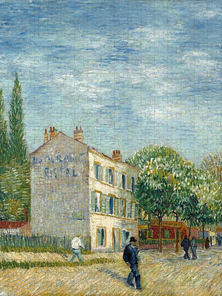 The Restaurant Rispal In Asnières Jigsaw Puzzle featuring the painting The Restaurant Rispal in Asnieres by Vincent van Gogh