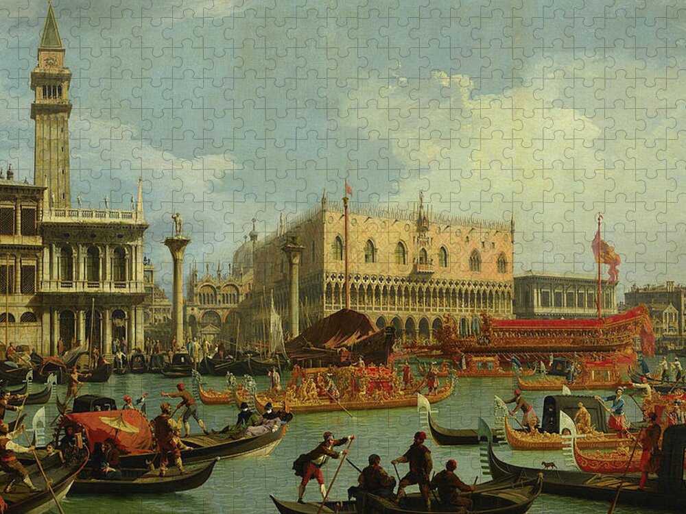 European Artists Jigsaw Puzzle featuring the painting The return of the Bucentaur to the Molo on Ascension Day by Canaletto