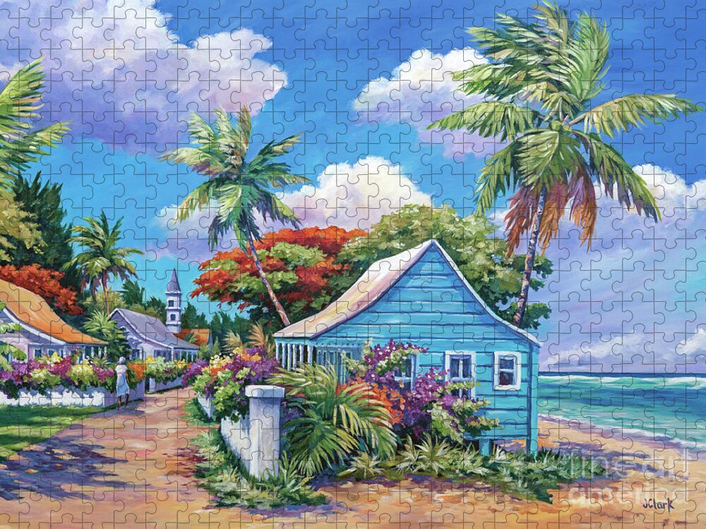 Art Jigsaw Puzzle featuring the painting The Road Less Travelled by John Clark
