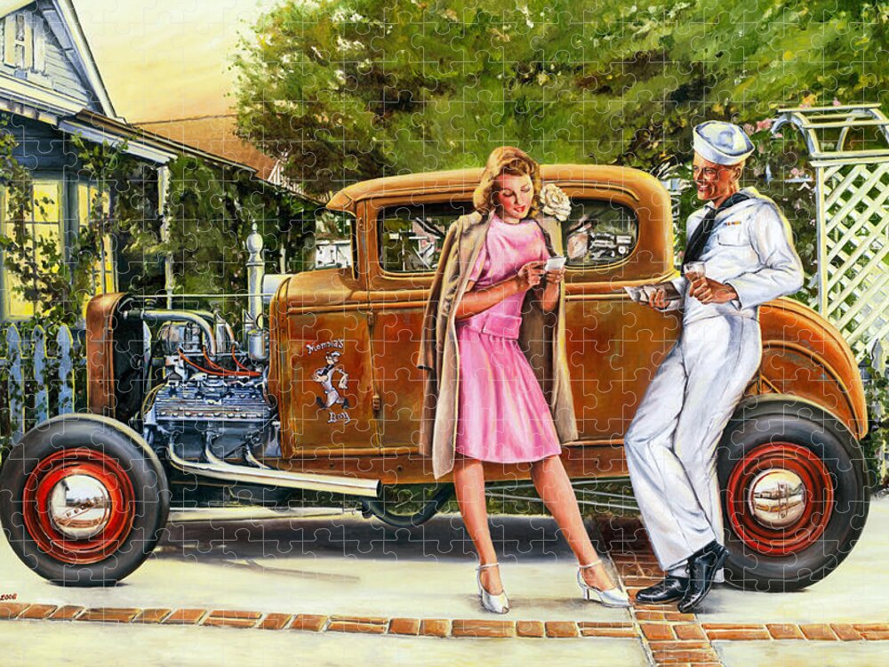 Hot Rod Jigsaw Puzzle featuring the painting The Sailor's Girl by Ruben Duran
