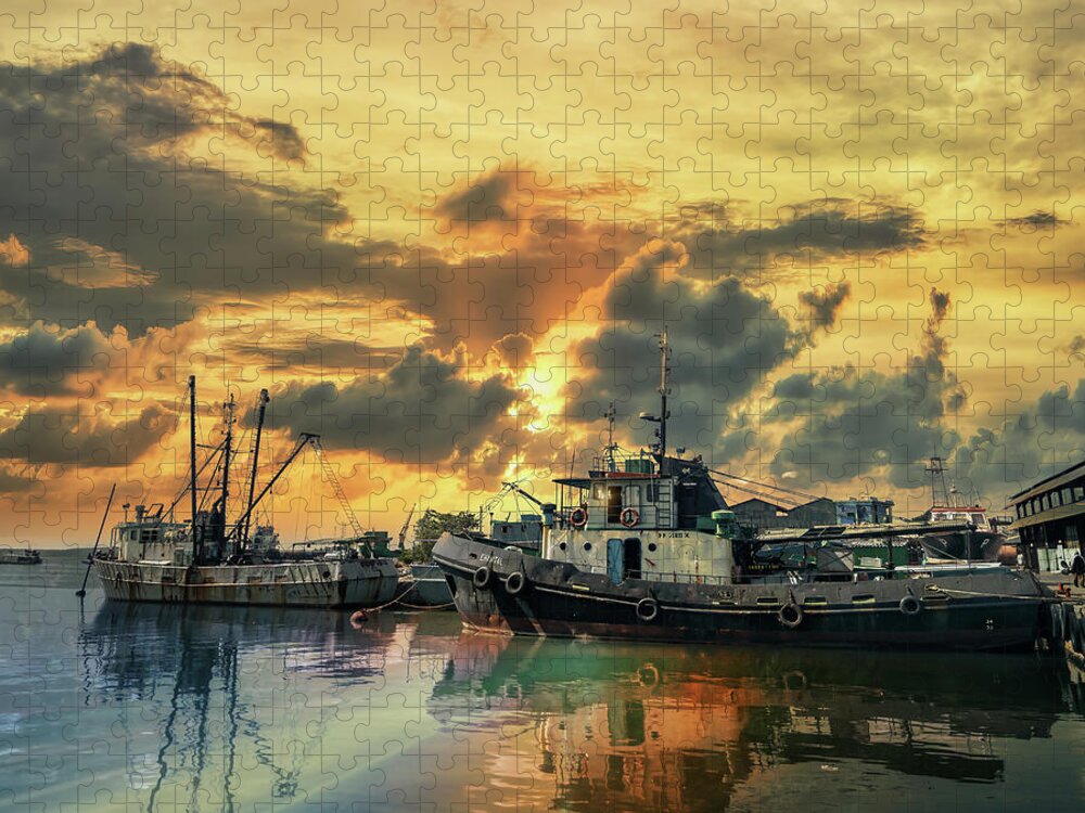 Cienfuegos Jigsaw Puzzle featuring the photograph The seaport of Cienfuegos by Micah Offman